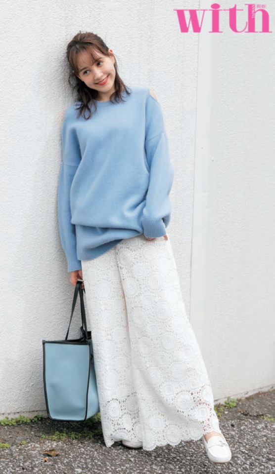 春季新色#3 #薩克斯藍色✧蕾絲長褲 呈現微甜感