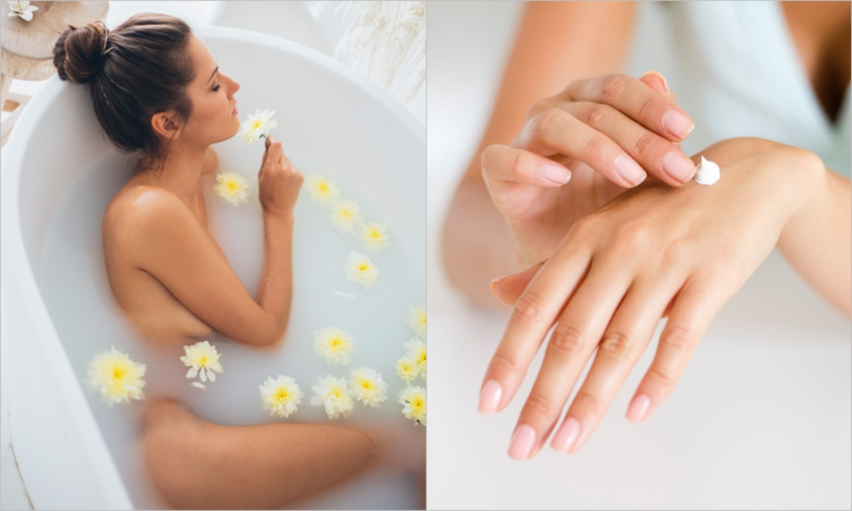 喜愛泡熱水澡幫助代謝，也會搭配牛奶或是精油滋養肌膚！